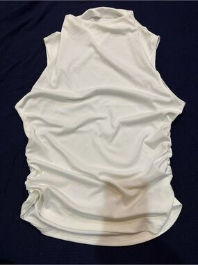 SHEIN White Sleeveless Mock Neck Ribbed Tank